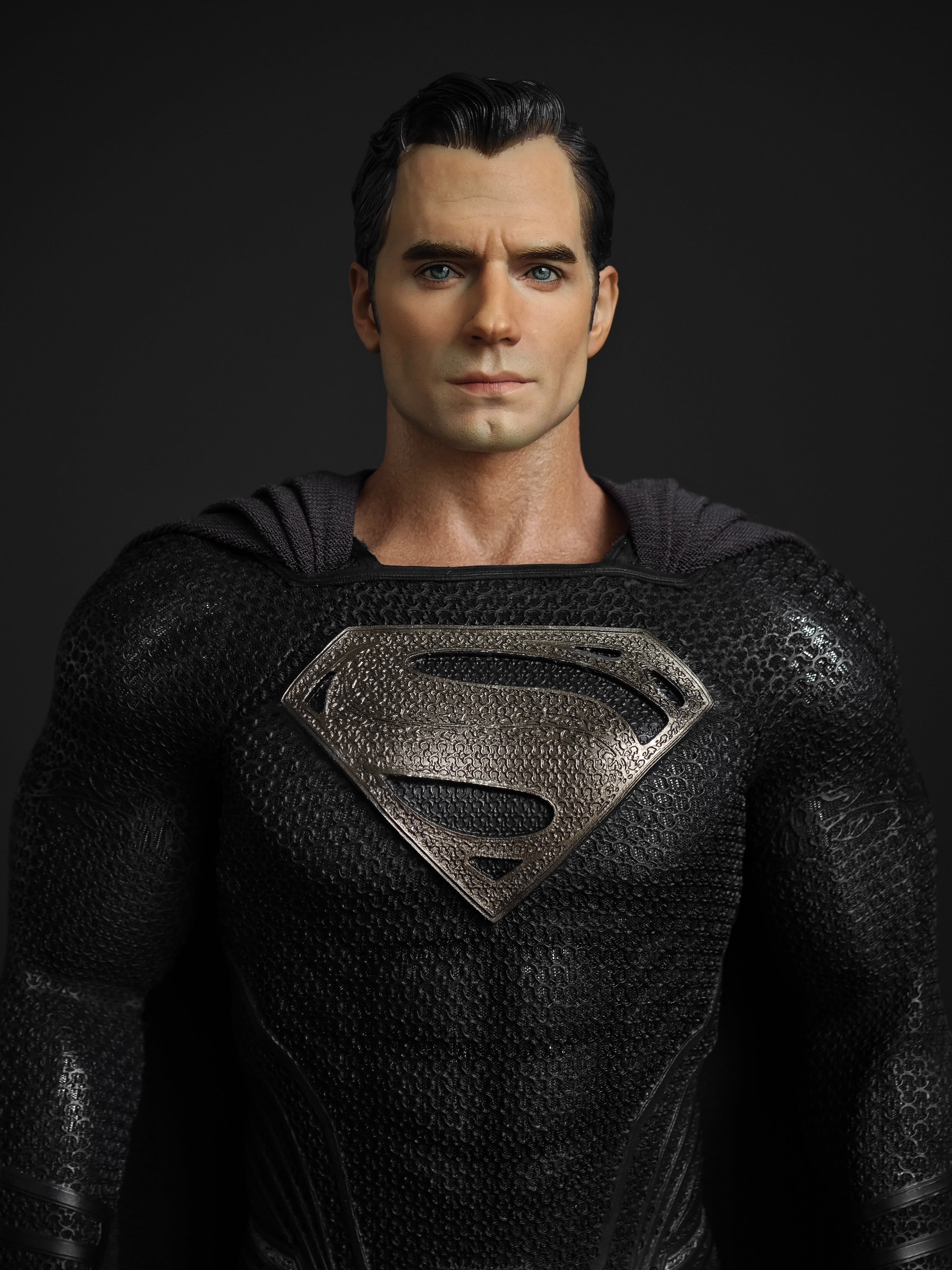 (Pre-Owned) The Dogfather JL Superman 2.0 Original Sculpt | Kris Painted | Custom Black Suit Superman Body