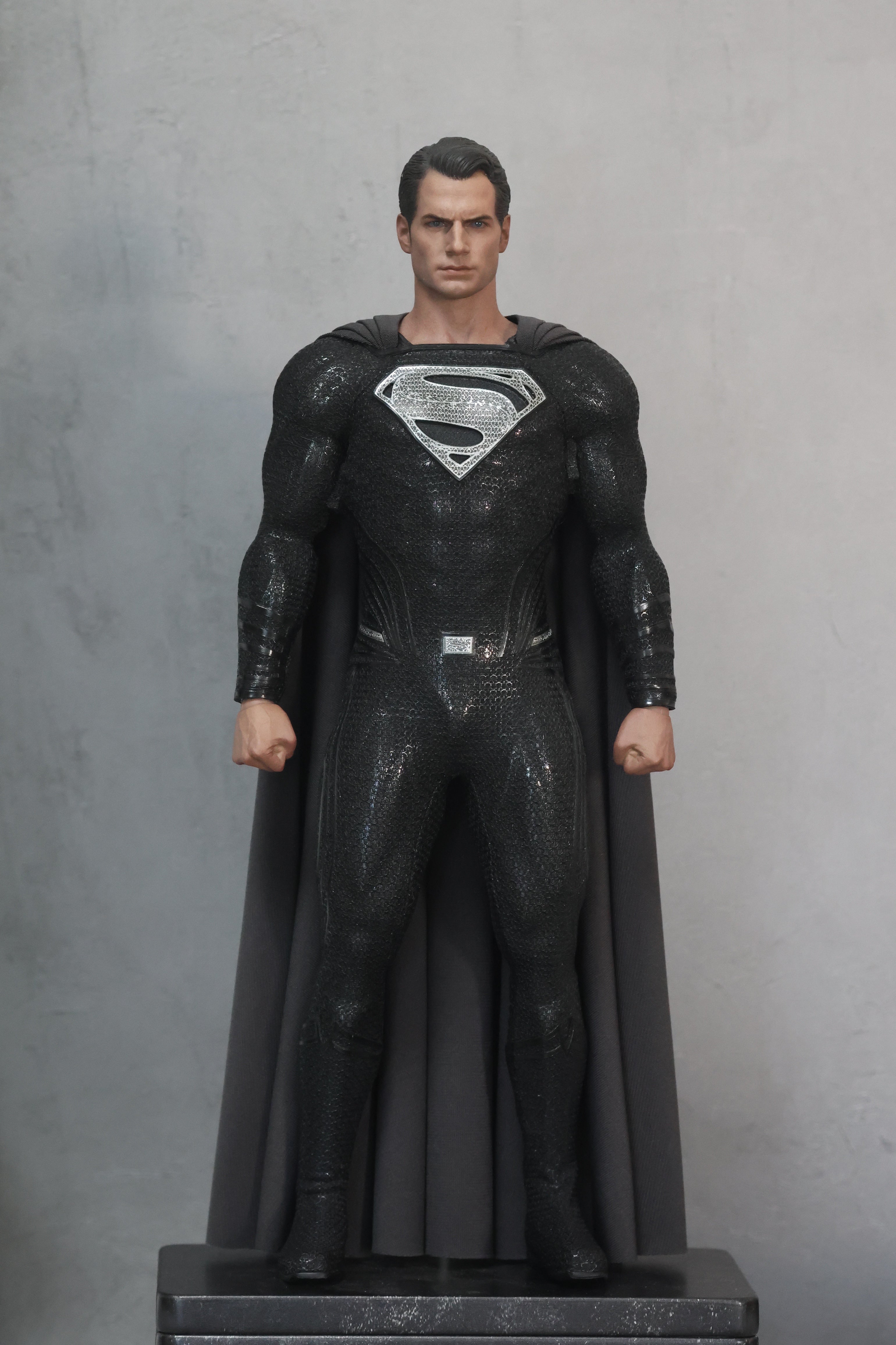 (In Stock) E Studios Evans Superman Black / Grey Drape Cape